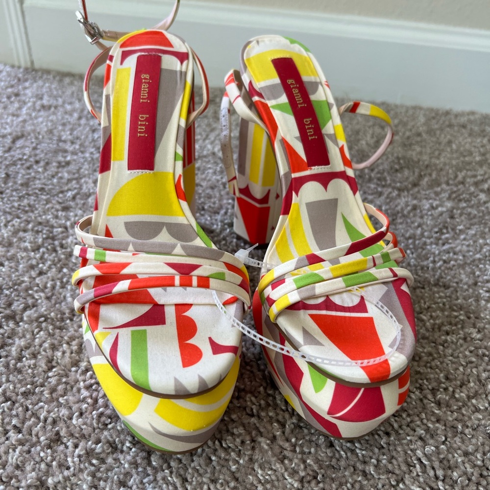 Gianni Bini Women's Multicolor Strappy Heels platform